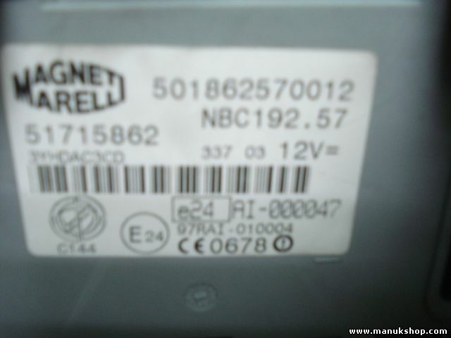 Ordenador de control del cuerpo Fiat Stilo 51715862 MAGNETI MARELLI 501862570012