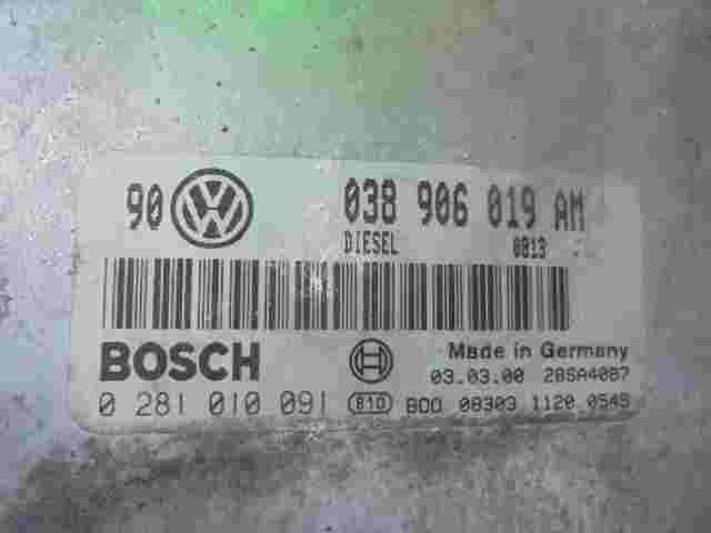 Centralina VW VOLKSWAGEN GOLF 1.9 038906019AM DIESEL 28SA4087 BOSCH 0281010091