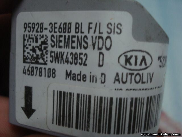 Sensor de impacto de airbag Kia Sorento 959203E600 95920-3E600 BL 959203E600BL
