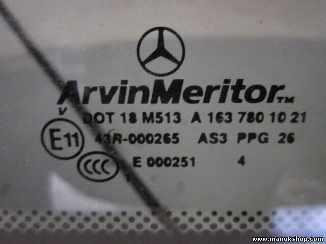 Techo solar cristal panorámico Mercedes-Benz ML270 W163 CDI A1637801021