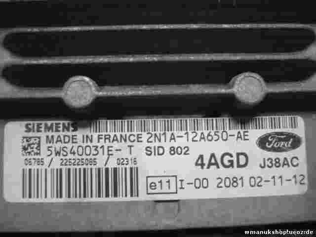 Centralita Ford Focus Fusion 1.4  2N1A12A650AE 4AGD J38AC SID 802 5WS40031ET