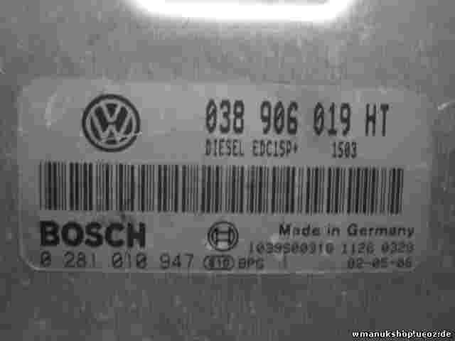 Centralita VW Volkswagen 038906019HT EDC15P 1503 1039S00316 BOSCH 0281010947