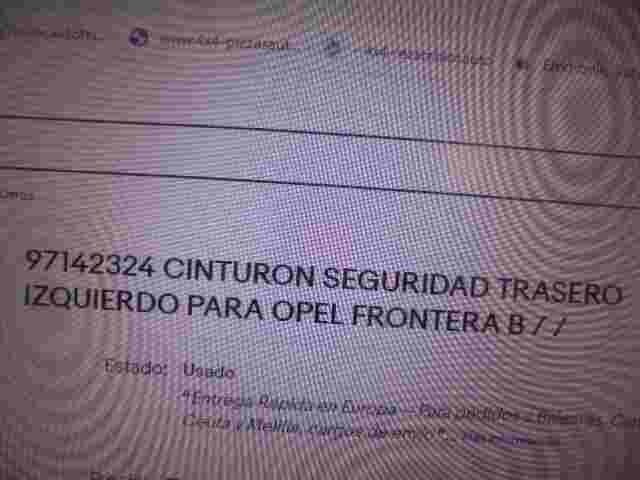 Cinturón de seguridad trasero izquierdo Opel Frontera B 97142324