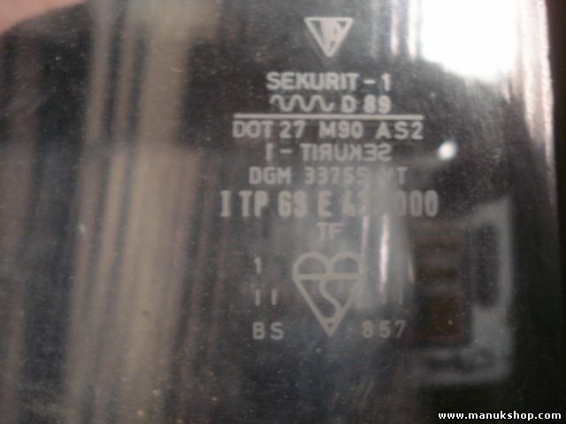 Triangolo vetro porta posteriore sinistra Porsche 924 43R001057 E 00068