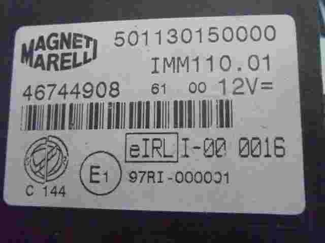 Control de la unidad de alarma inmovilizador módulo Fiat 46744908 50113015000
