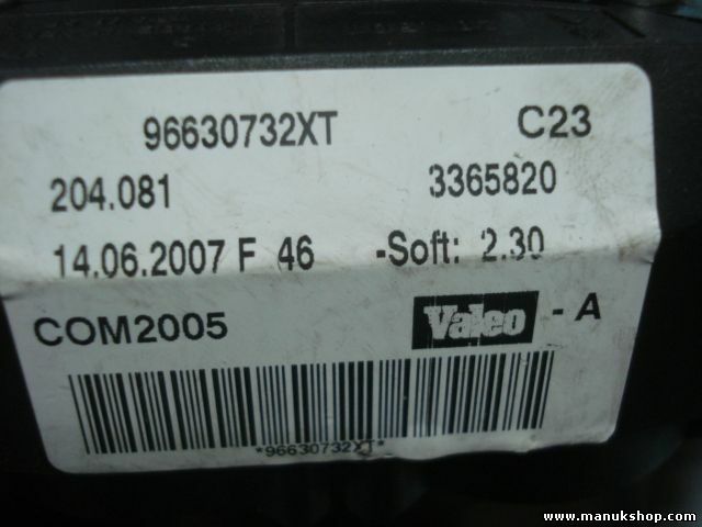 Mando de luces intermitentes Palanca limpiaparabrisas Peugeot 207 96630732XT 