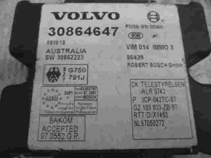 Control de la unidad de alarma inmovilizador módulo Volvo S40 30864647 98W18