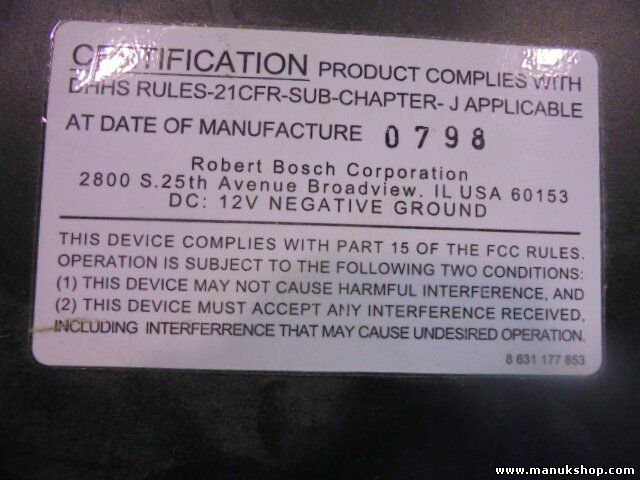 Radio CD Changer Toyota Land Cruiser 8631177853 8 631 177 853 RULES-21CFR-SUB