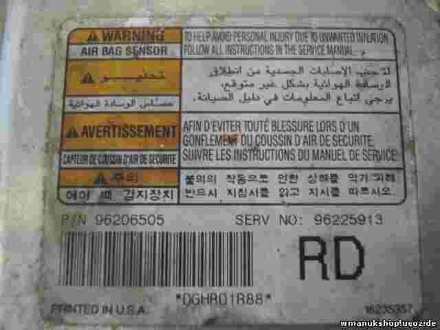 Sensor de impacto de airbag Daewoo Leganza 96225913 96206505 (RD)