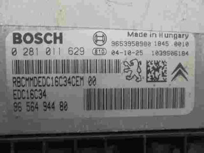 Centralita Citroen C4 Peugeot 9656494480 9653958980 EDC16C34 BOSCH 0281011629