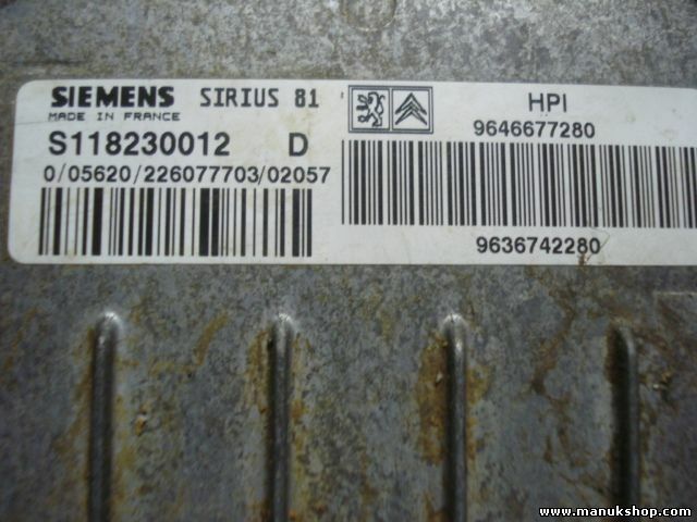 Centralita  Citroen C5 SIRIUS 81 9646677280 9636742280 SIEMENS S118230012D 