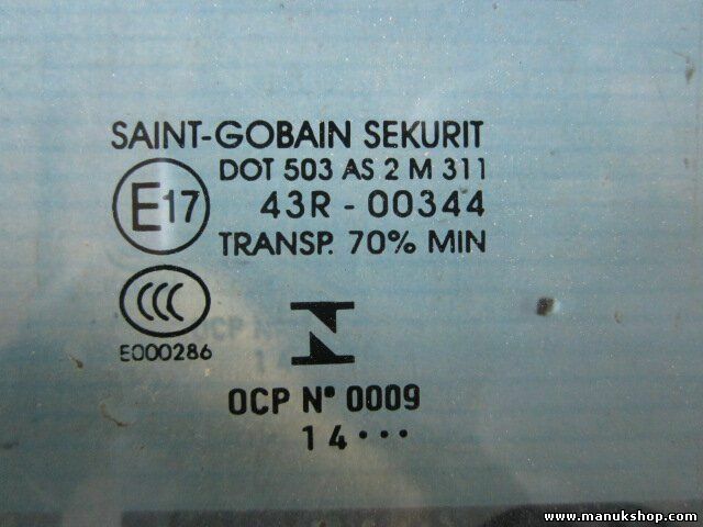 Vetro porta posteriore sinistra Ford Maverick 1997 43R00344 DOT503AS2M311