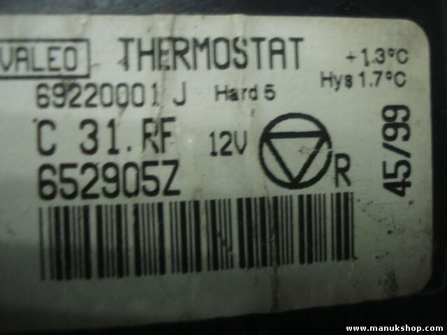 Controlador de termostato Peugeot 406 VALEO 69220001J 69220001 J 652905Z