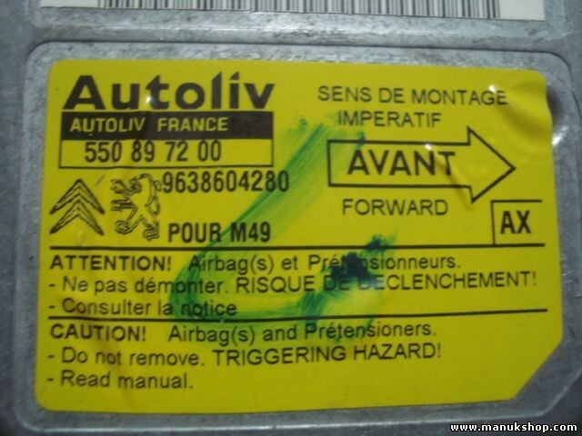 Sensor de impacto de airbag Peugeot Partner Citroen Berlingo (AX) 9638604280