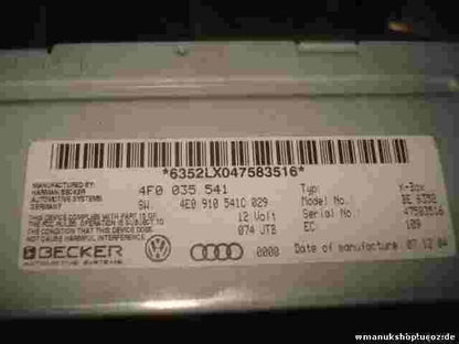 Controlador de Radio módulo Audi A6 VW Passat BECKER 4F0035541 SW 4E0910541C