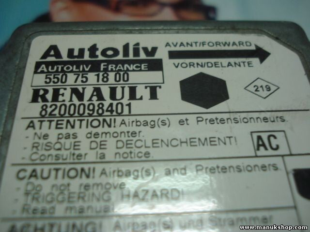 Sensor de impacto de airbag Renault Kangoo 8200098401 550751800 550 75 18 00