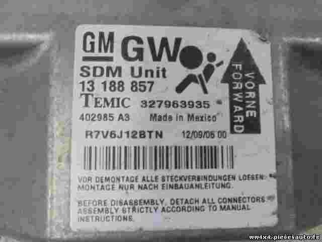 Sensore impatto airbag Opel Astra 13188857 GW TEMIC 327963935 R7V6J12BTN