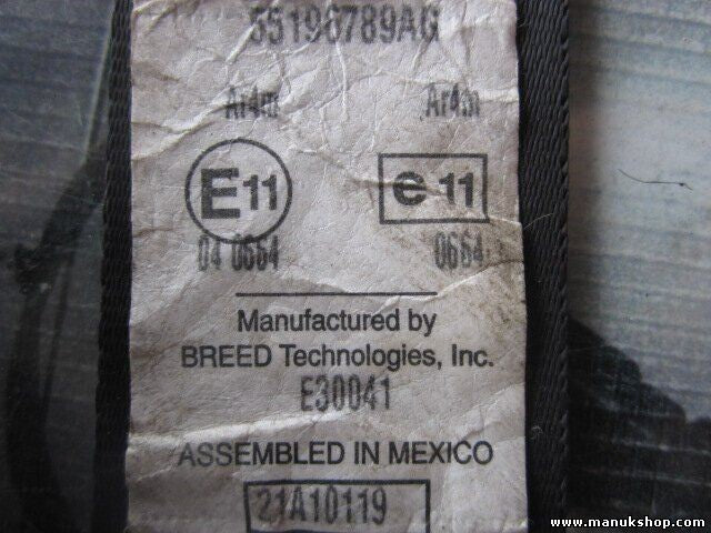 Cinturón de seguridad trasero izquierdo Jeep Grand Cherokee II 55196789AG