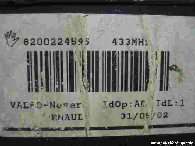 Lector de tarjeta de clave Renault Laguna II 8200224595 433MHz VALEO ID0p VS ID