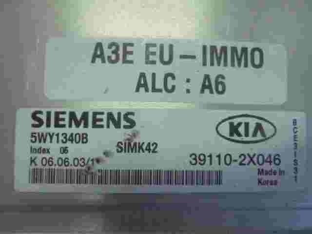 Centralita Kia Rio 391102X046 39110-2X046 SIEMENS 5WY1340B SIMK42 Index 05