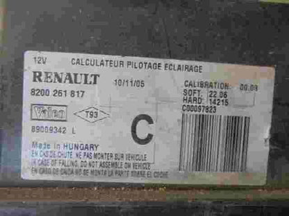 Control de la luz Controller Renault Clio Kangoo 8200261817 Valeo 89009342L