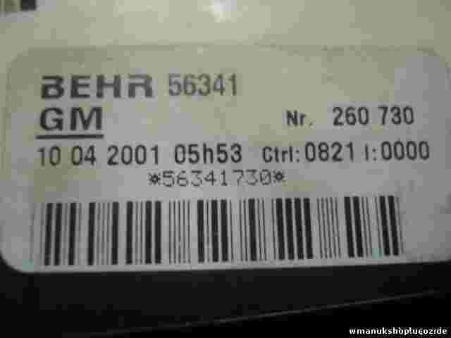 Control de la calefacción Opel Astra G Caravan 56341 260730 56341730 90559839