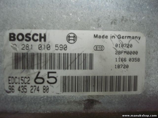 Centralita del motor Peugeot 406 2.0 1995-2004 EDC15C265 9643527480 0281010590