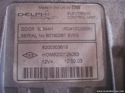 Centralina RENAULT CLIO 1.5 DELPHI TRW 8200303619 H0M8200129063 R0410C066A