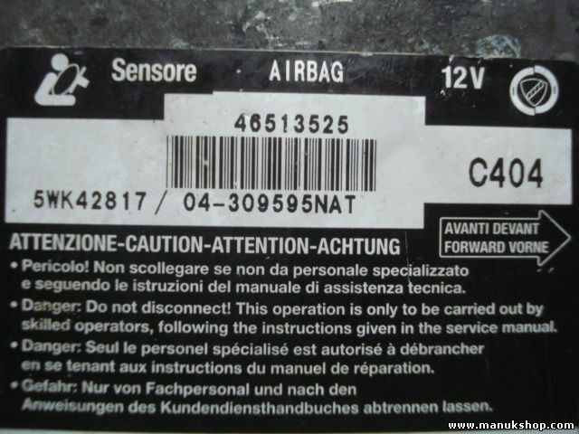 Airbag Centralita  Fiat Multipla 186 46513525 SIEMENS 5WK42817 04309595NAT