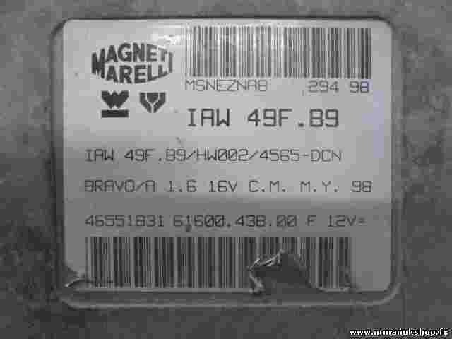 Centralita Fiat Bravo 46551831 6160043800F IAW49FB9/HW002/4565-DCN 0046551831