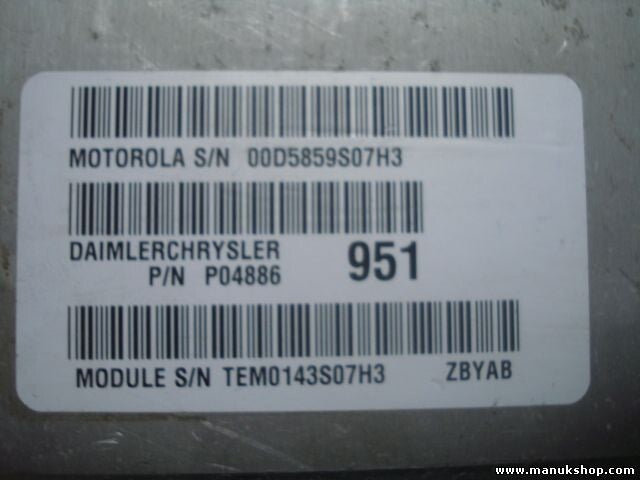 Módulo de control del tren motriz Daimler Chrysler Dodge Ram Pickup P04886951