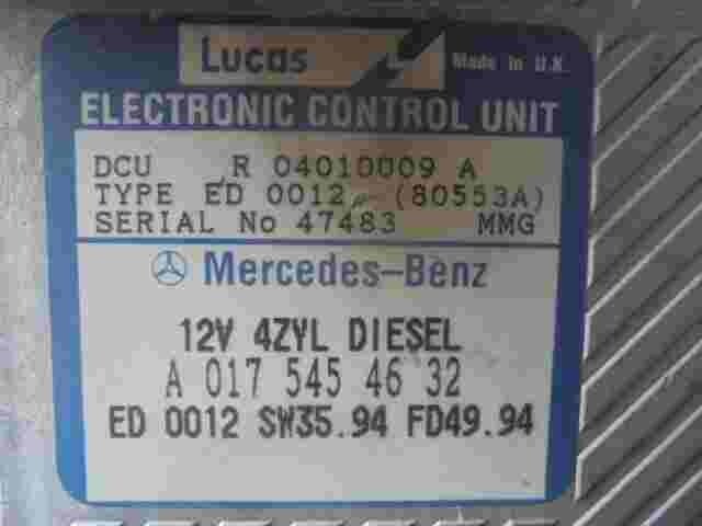 Centralita Mercedes C-CLASS W202 4ZYL DIESEL A0175454632 LUCAS R04010009A