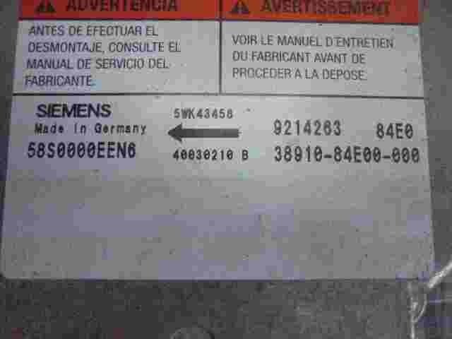 Sensor de impacto de airbag Opel 3891084E00000 5WK43458 58S0000EEN6 40030210B