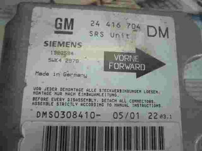 Sensor de impacto de airbag Opel Zafira A 24416704 DM 24416704DM  5WK42978