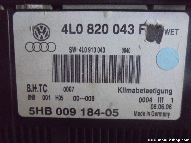 A/C System Audi Q7 4L 4L0820043F 4L0 820 043 F 5HB00918405 5HB009184-05