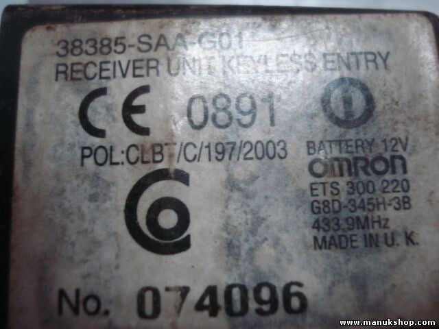 Controlador entrada sin llave Honda FR-V Honda Jazz 38385SAAG01 38385-SAA-G01