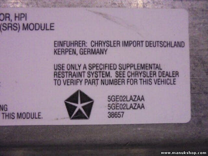 Airbag del pasajero Jeep P5GE02LAZAA 5GE02LAZAA 38657 CCE J5G 4T AYD