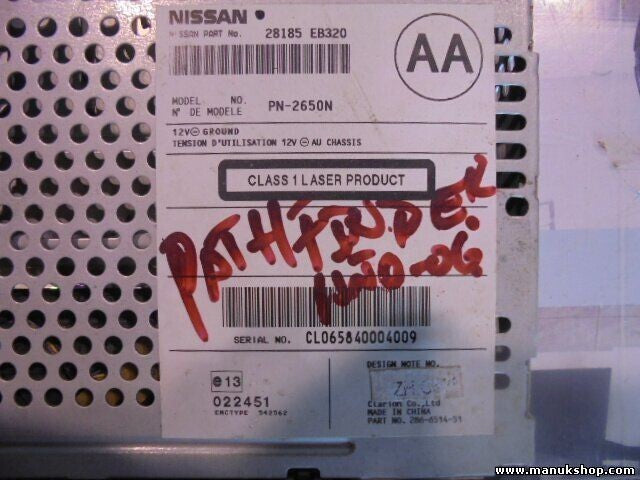 Radio CD AM FM Nissan Navara Pathfinder 28185EB320 28185-EB320 PN-265N PN265N