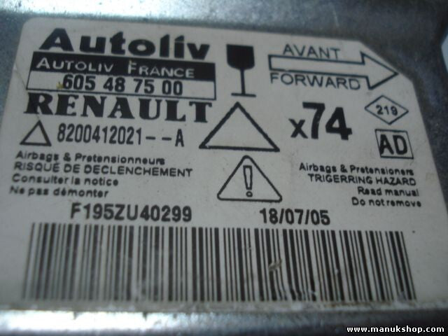 Sensor de impacto de airbag Renault Laguna II (AD) 8200412021A 605487500