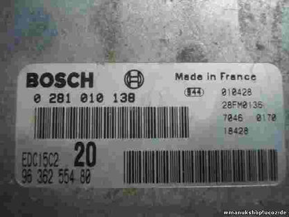 Centralita Peugeot Partner Citroen Berlingo 2.0 9636255480 BOSCH 0281010138