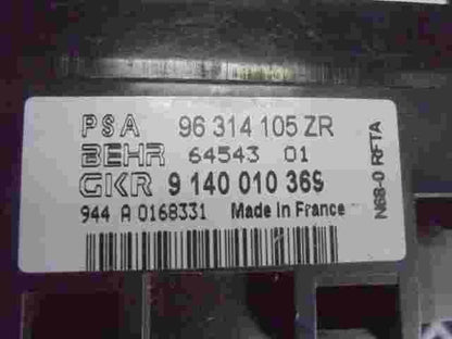 Climatizador Calefacción Clima panel de control  Citroen 96314105ZR 9140010369