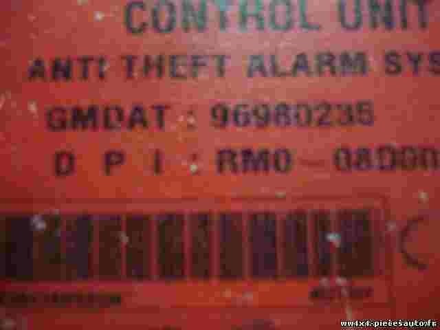 Control de la unidad de alarma inmovilizador módulo Chevrolet Daewoo 96980235