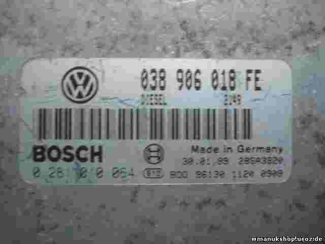 Centralina VW VOLKSWAGEN PASSAT TDI 1.9 AFN 038906018FE BOSCH 0281010064