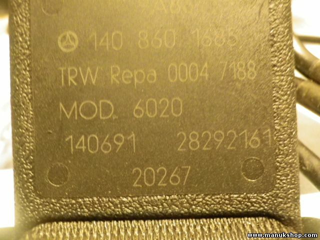 Cierre cinturon de seguridad trasero izquierdo Mercedes W140 1408601969 23145719