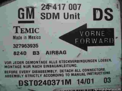 Airbag Centralita Opel Corsa GM 24417007 DS 24417007DS TEMIC 327963935 8240 B3