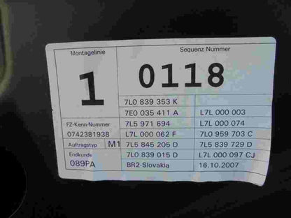 Puerta trasera Izquierda Porsche Cayenne 7L0839461D 7L0839353K 7E0035411A
