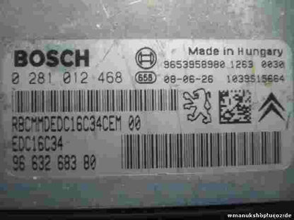 Centralita Citroen Xsara Picasso 1.6 HDI 9663268380 EDC16C34 BOSCH 0281012468