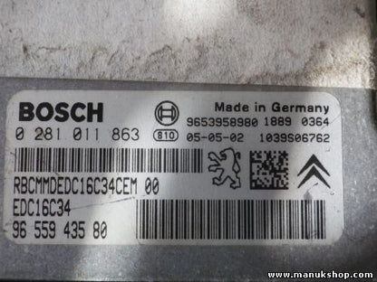 Centralita del motor Peugeot 307 1,6 9655943580 9653958980 BOSCH 0281011863