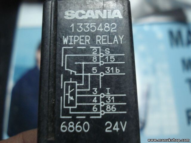 Relé del limpiaparabrisas Scania 6860 24V 1335482