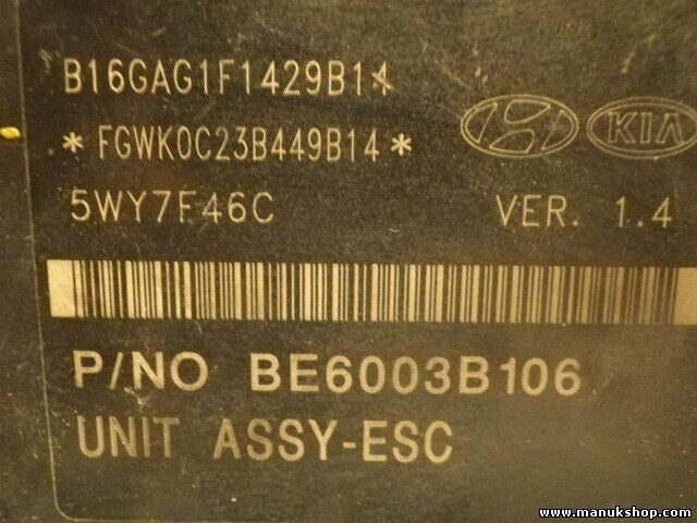 Unidad hidráulica del ABS Hyundai ix35 1.7 BE6003B106 5WY7F46C 589202Y350